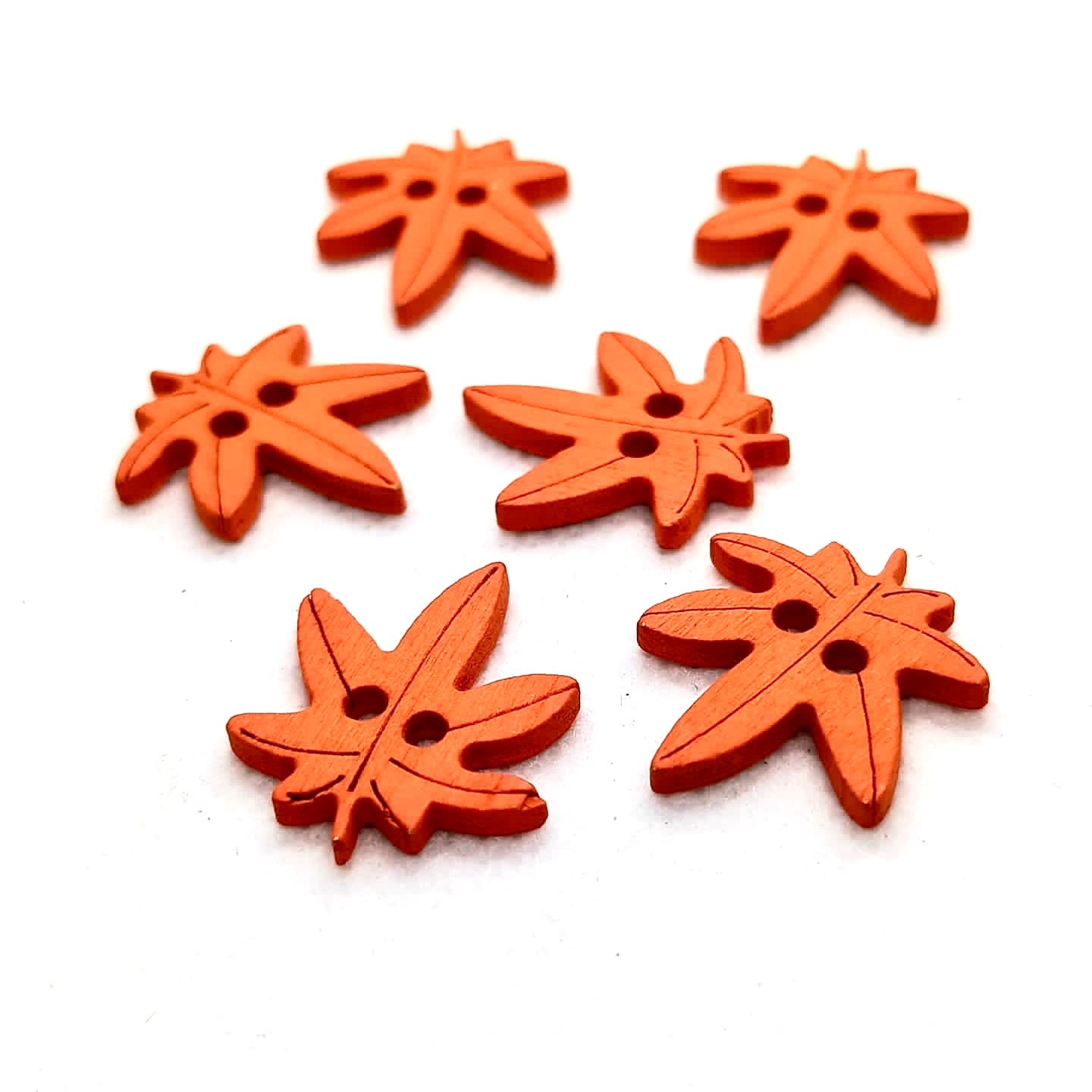 Colorful Maple Wooden Leaf Buttons