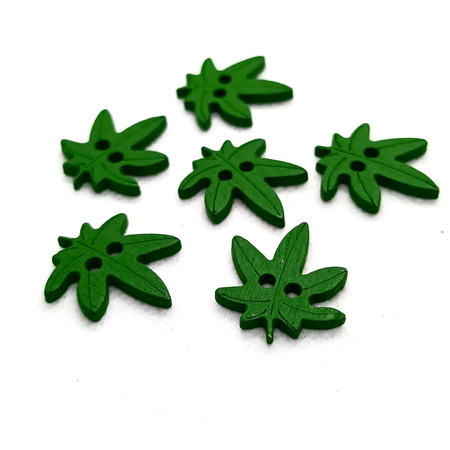 Colorful Maple Wooden Leaf Buttons