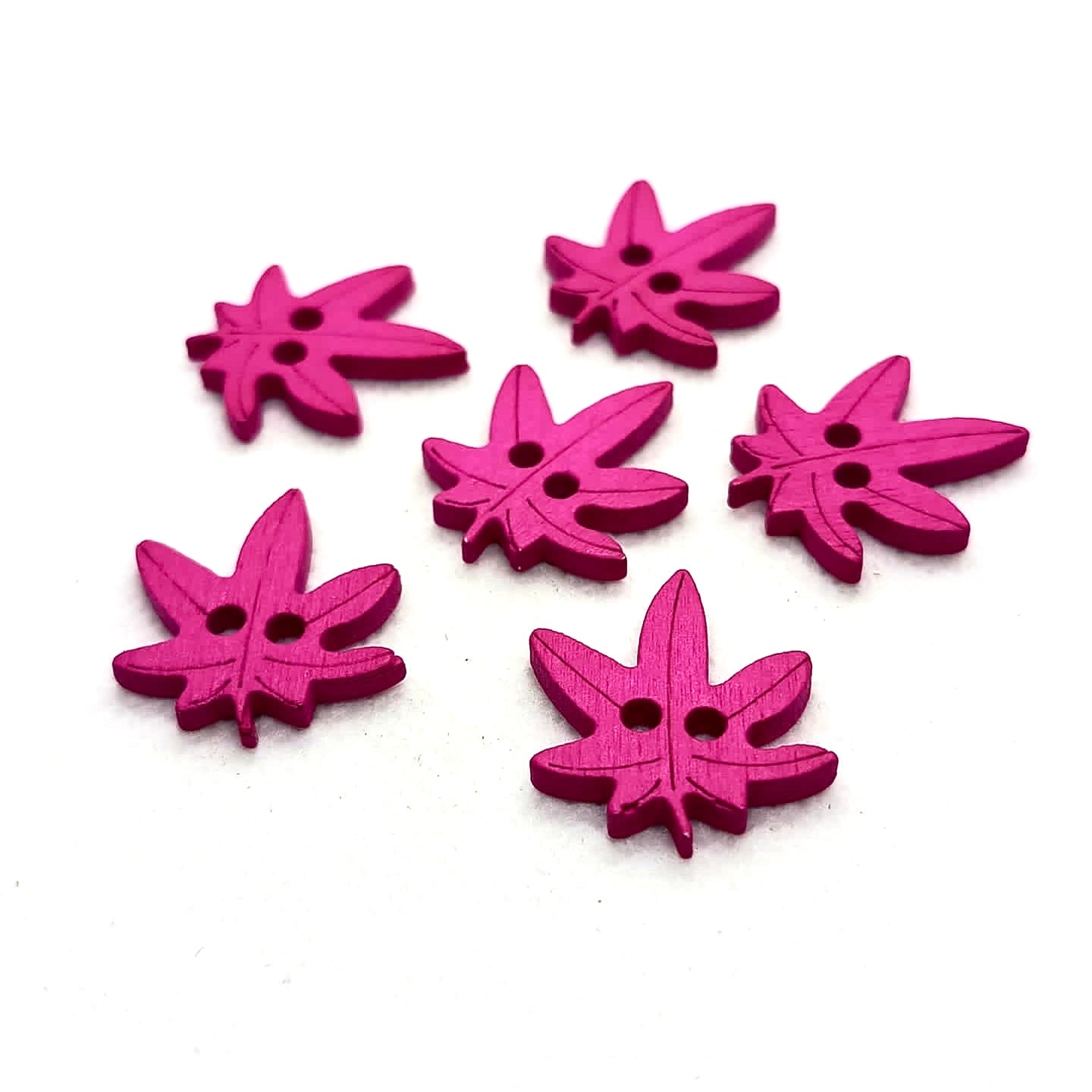 Colorful Maple Wooden Leaf Buttons