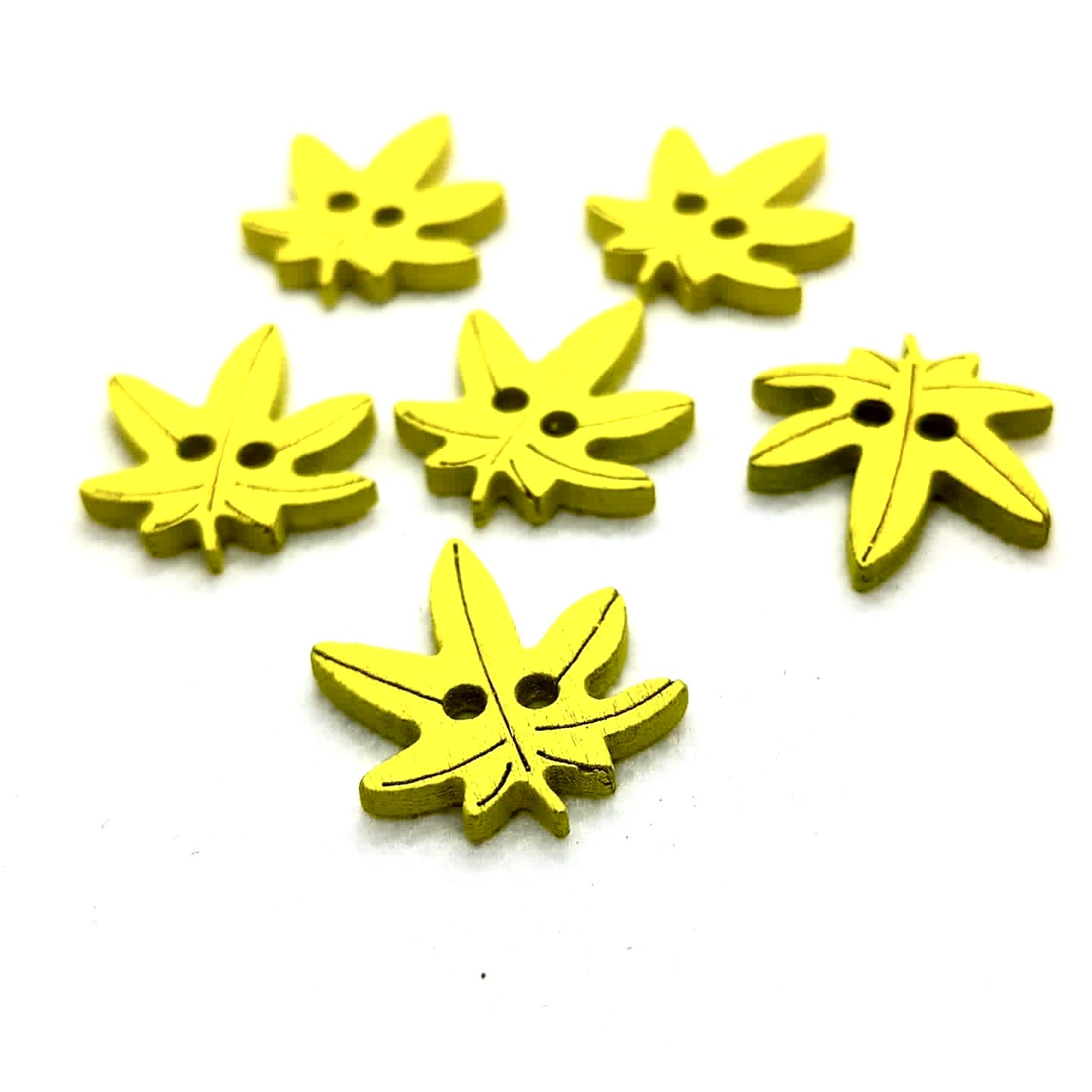 Colorful Maple Wooden Leaf Buttons