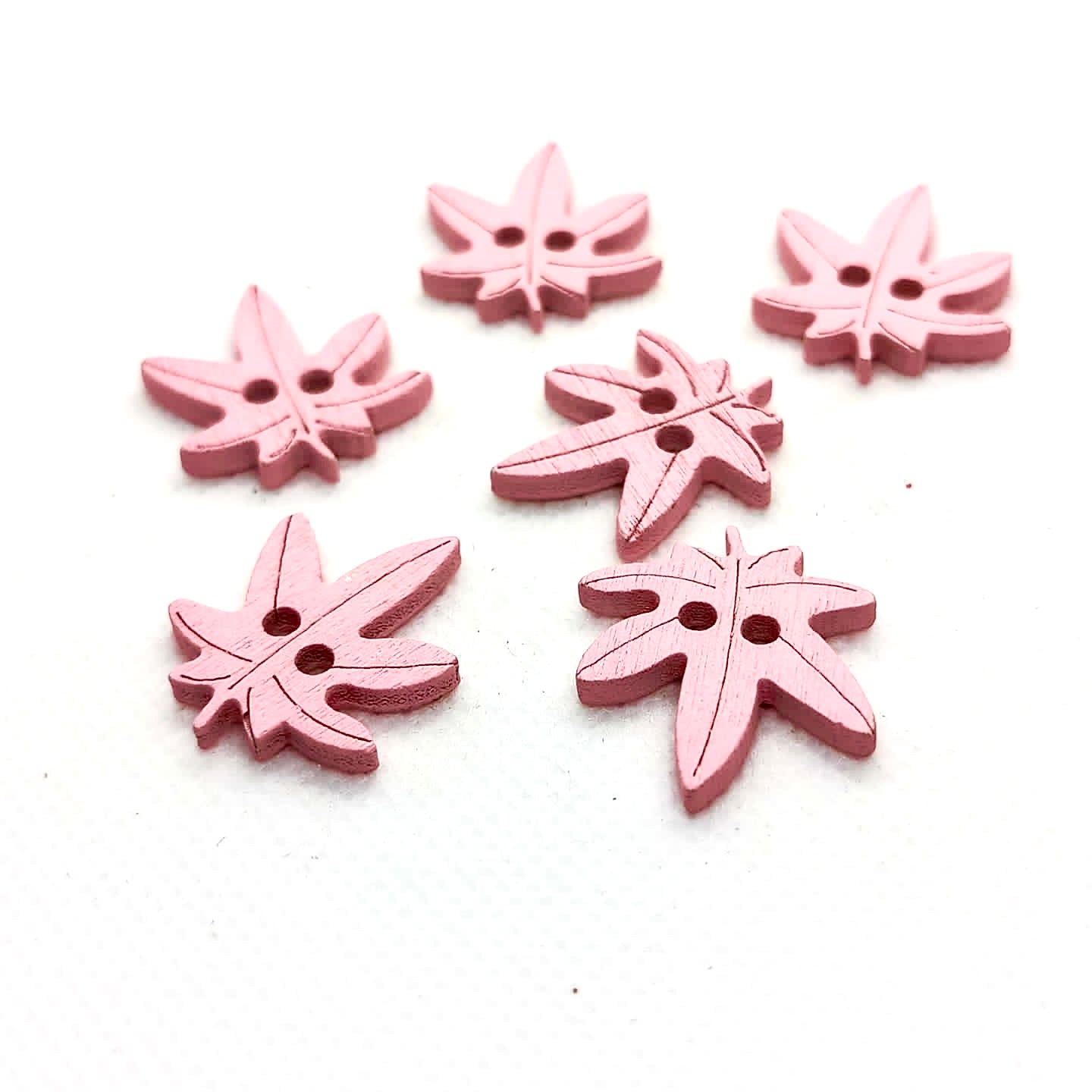 Colorful Maple Wooden Leaf Buttons