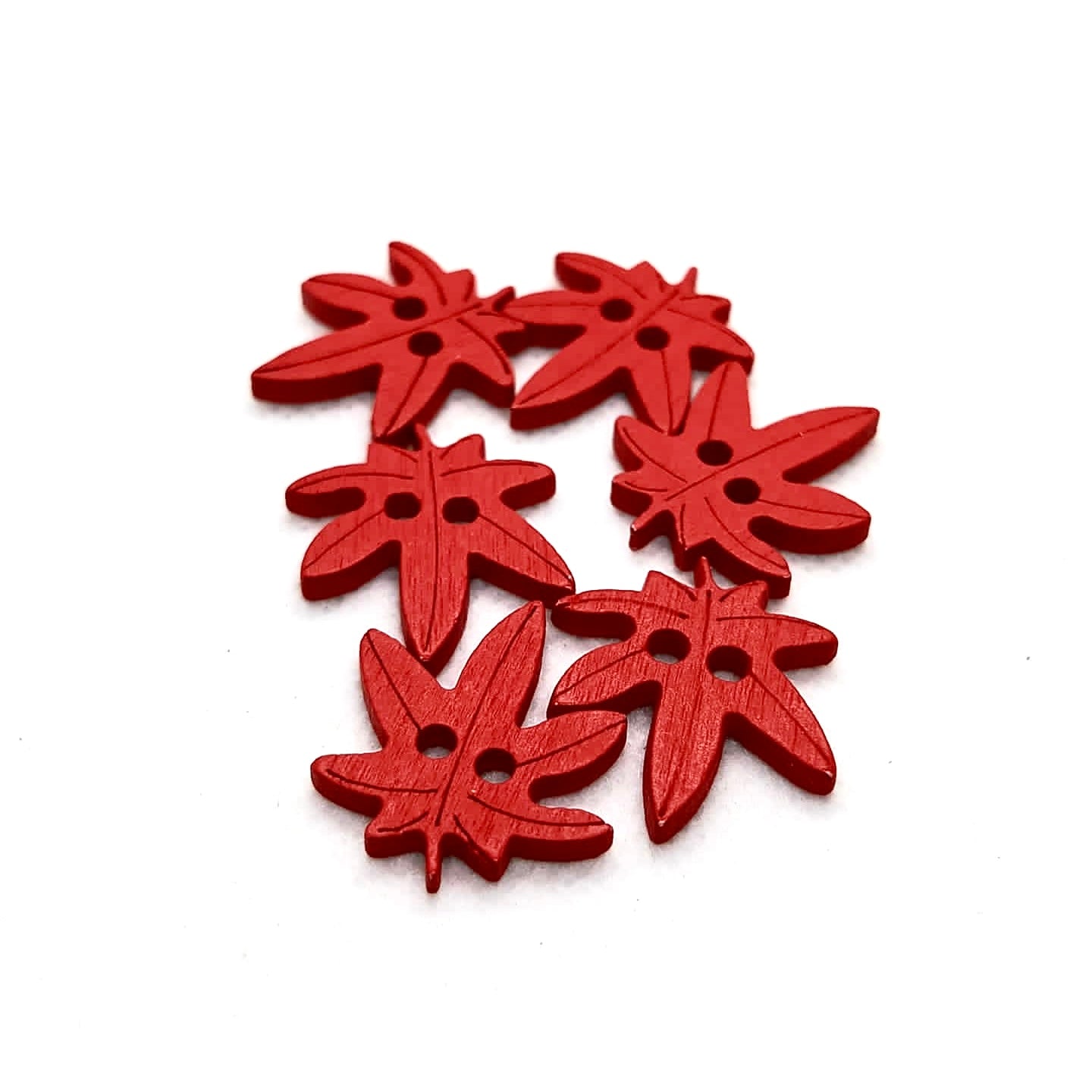 Colorful Maple Wooden Leaf Buttons