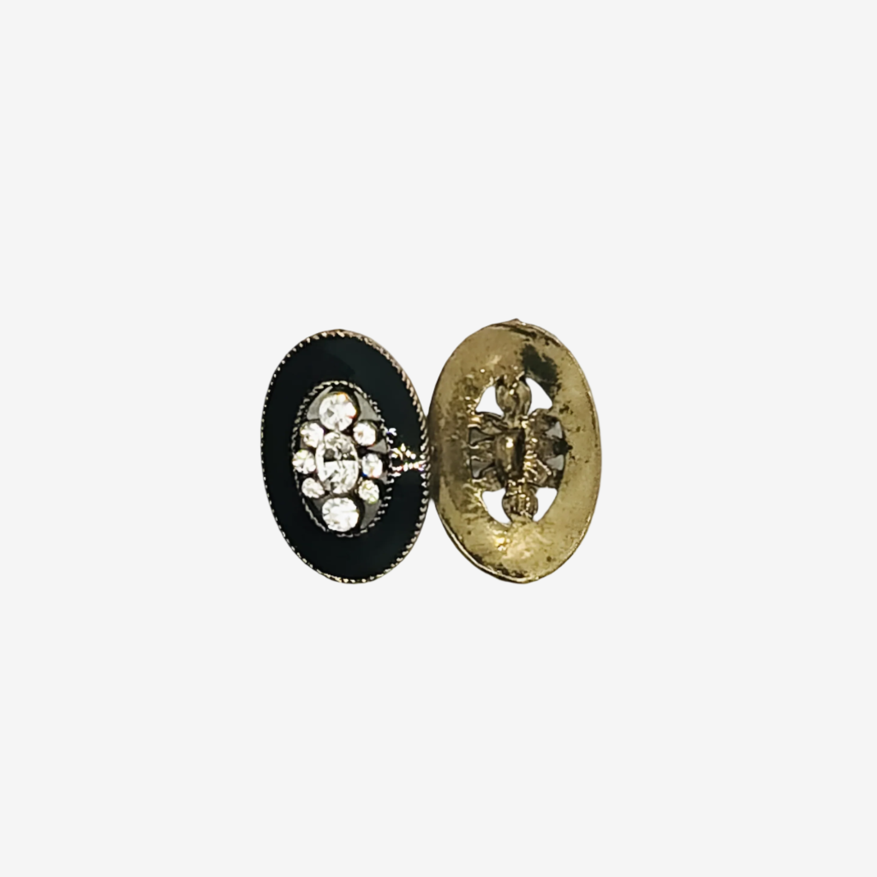 Sophisticated Oval Rhinestone Button