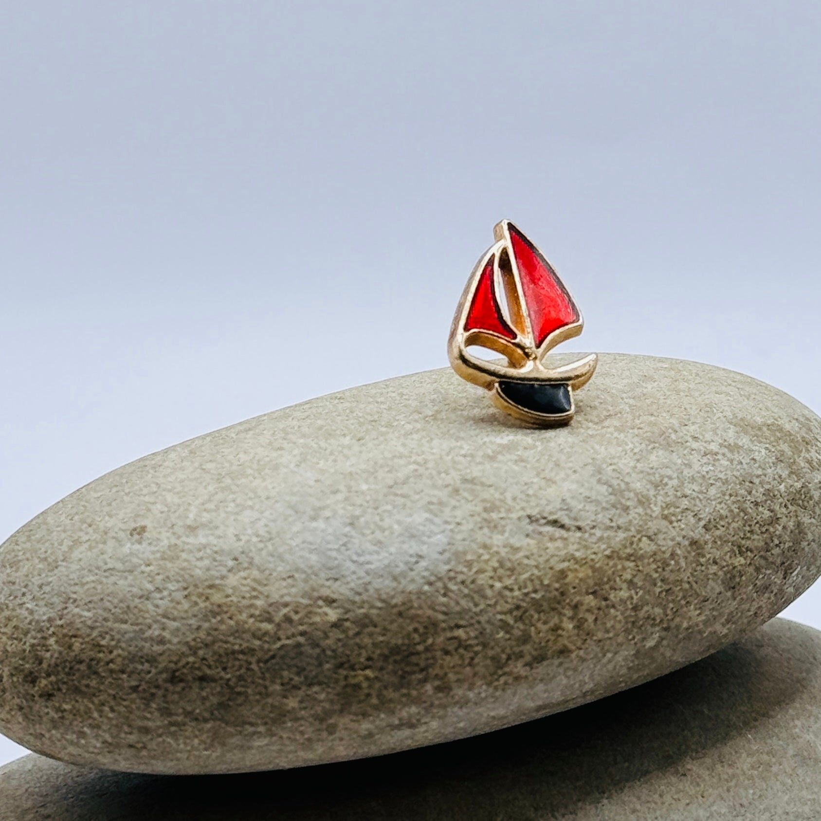 Miniature Red Sailboat Lapel Pin