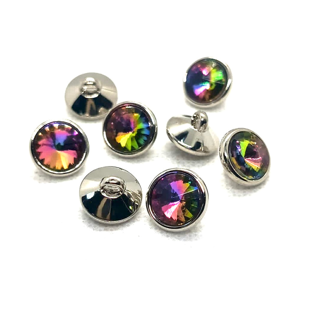 Faceted Acrylic Stone Plastic Shank Button