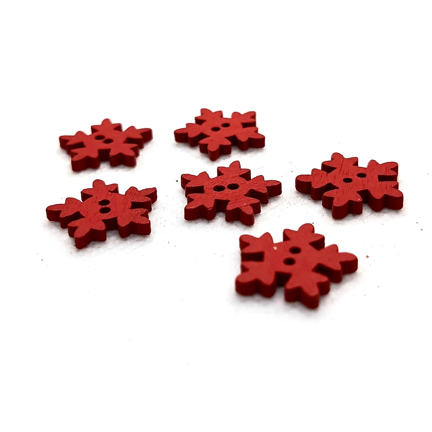 Colorful Wooden Snowflake Buttons