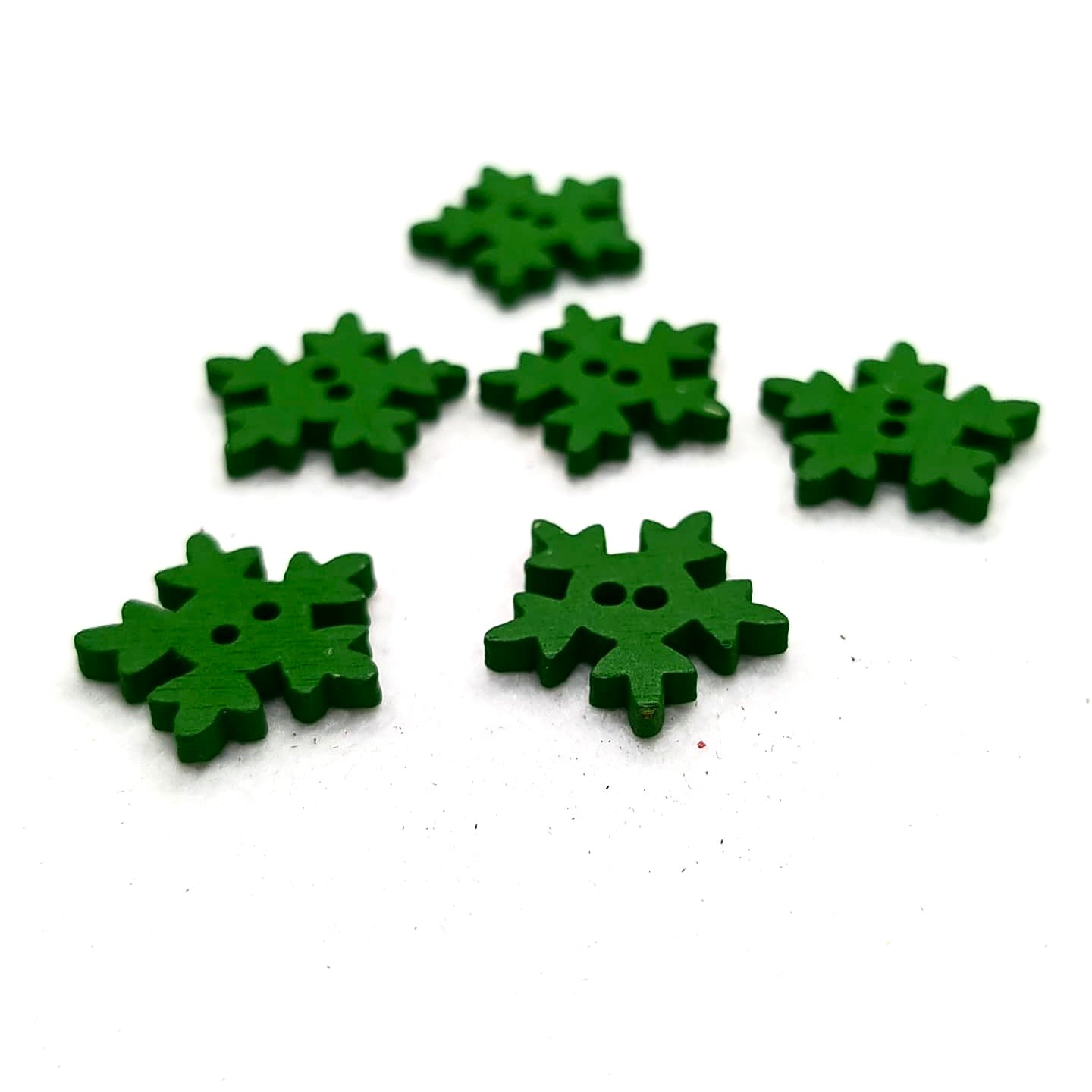 Colorful Wooden Snowflake Buttons