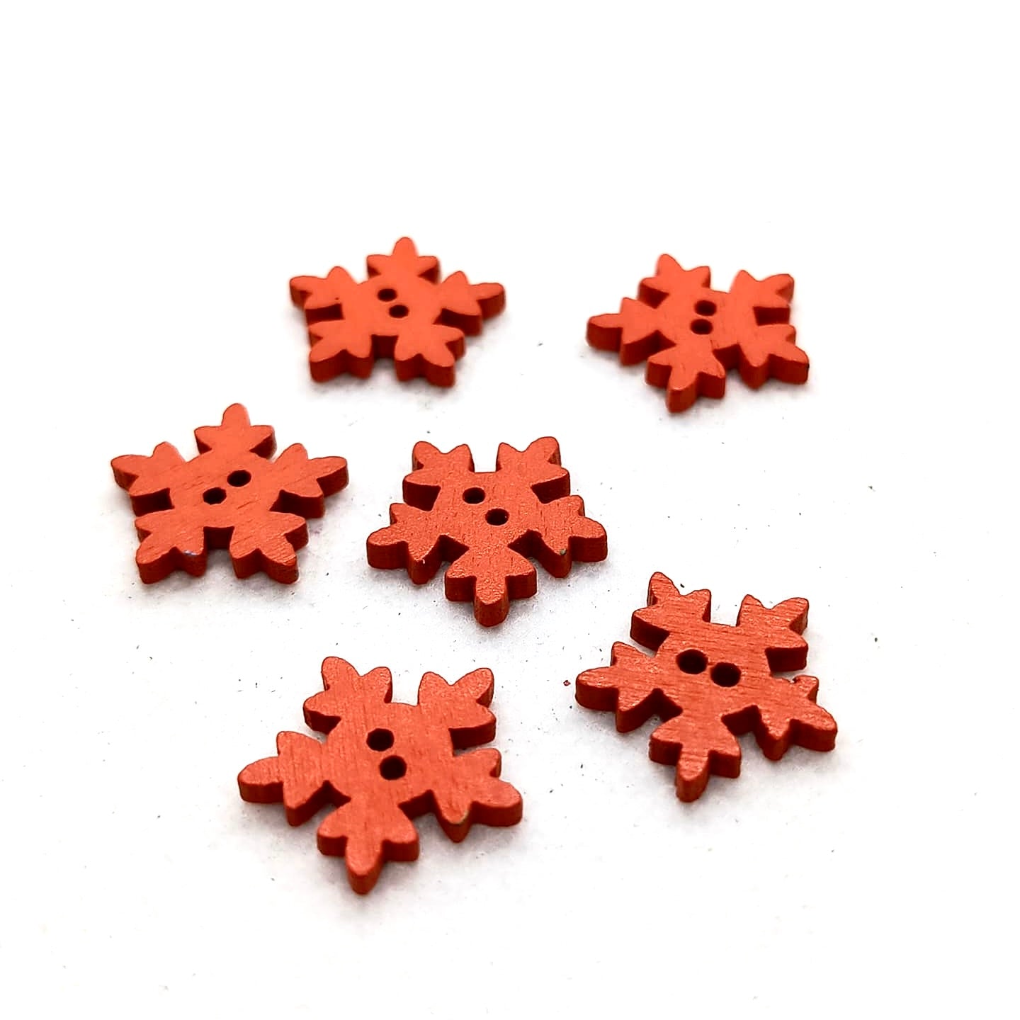 Colorful Wooden Snowflake Buttons