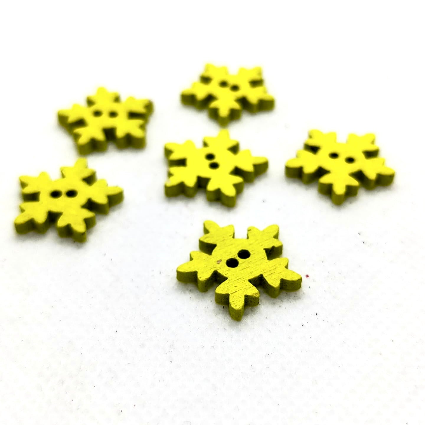 Colorful Wooden Snowflake Buttons