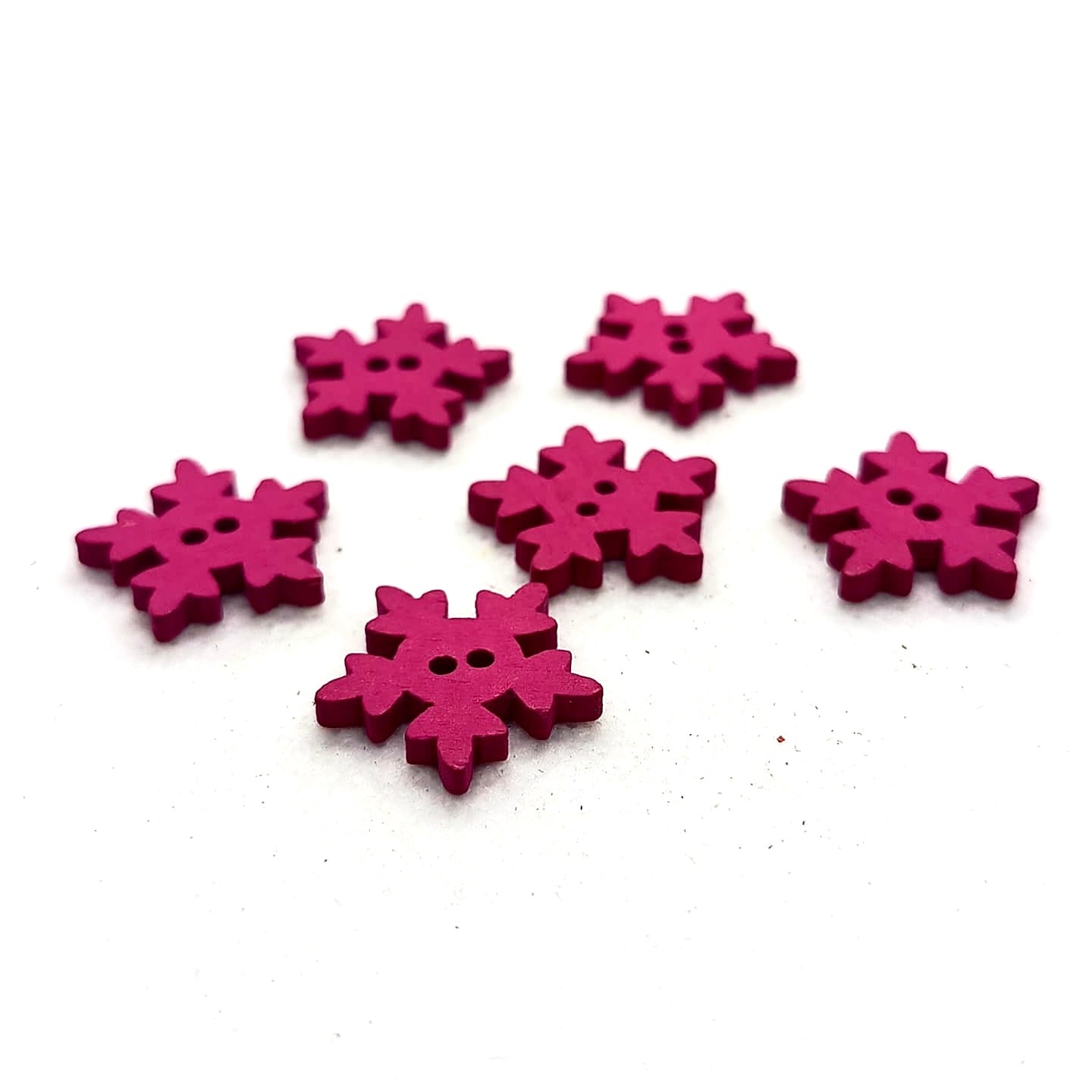 Colorful Wooden Snowflake Buttons