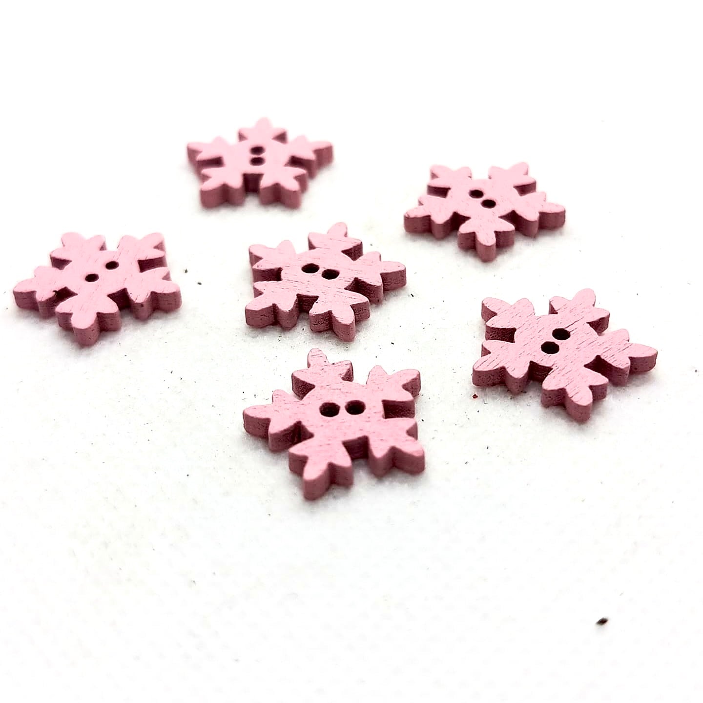 Colorful Wooden Snowflake Buttons