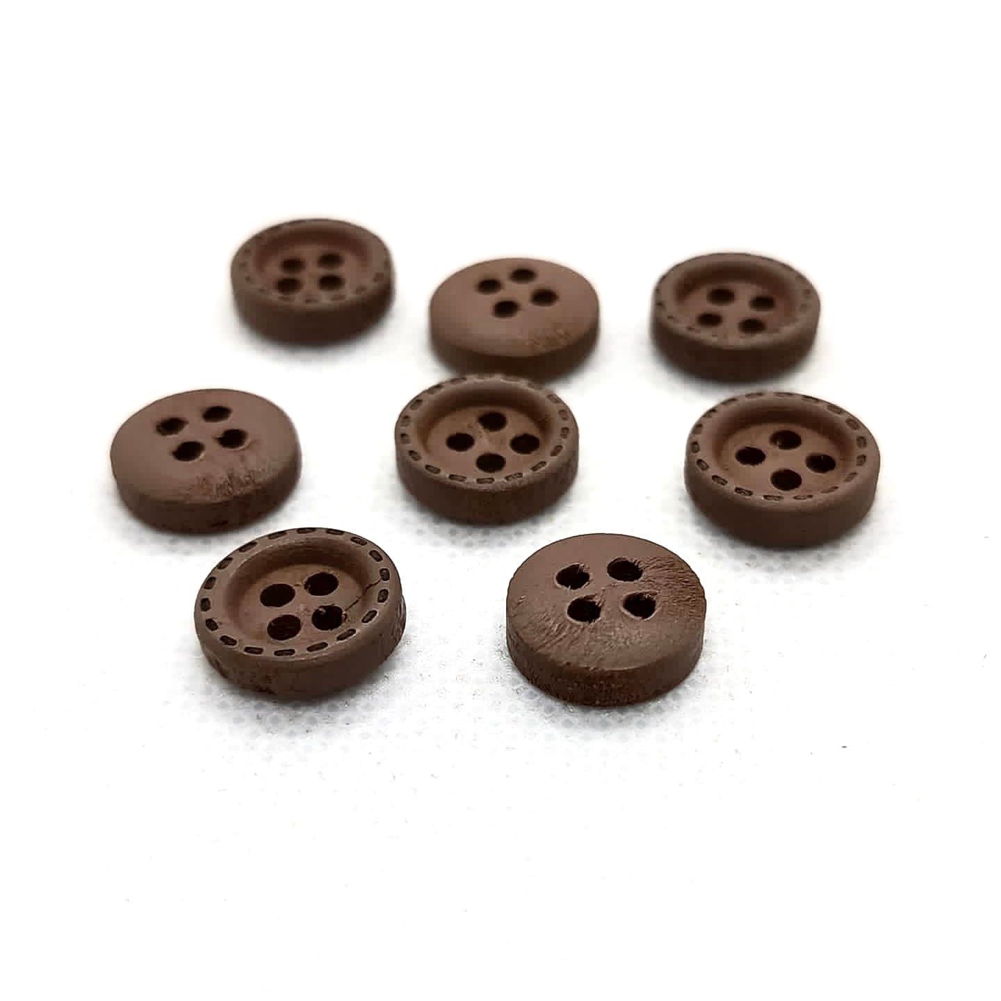 Rimmed Four Hole Wood Buttons
