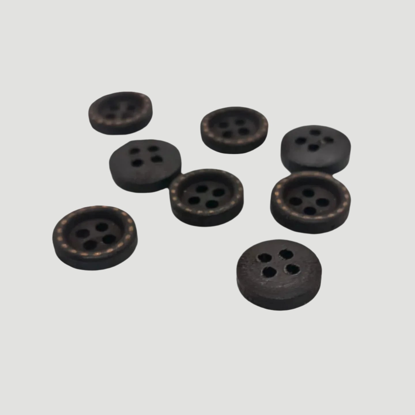 Rimmed Four Hole Wood Buttons