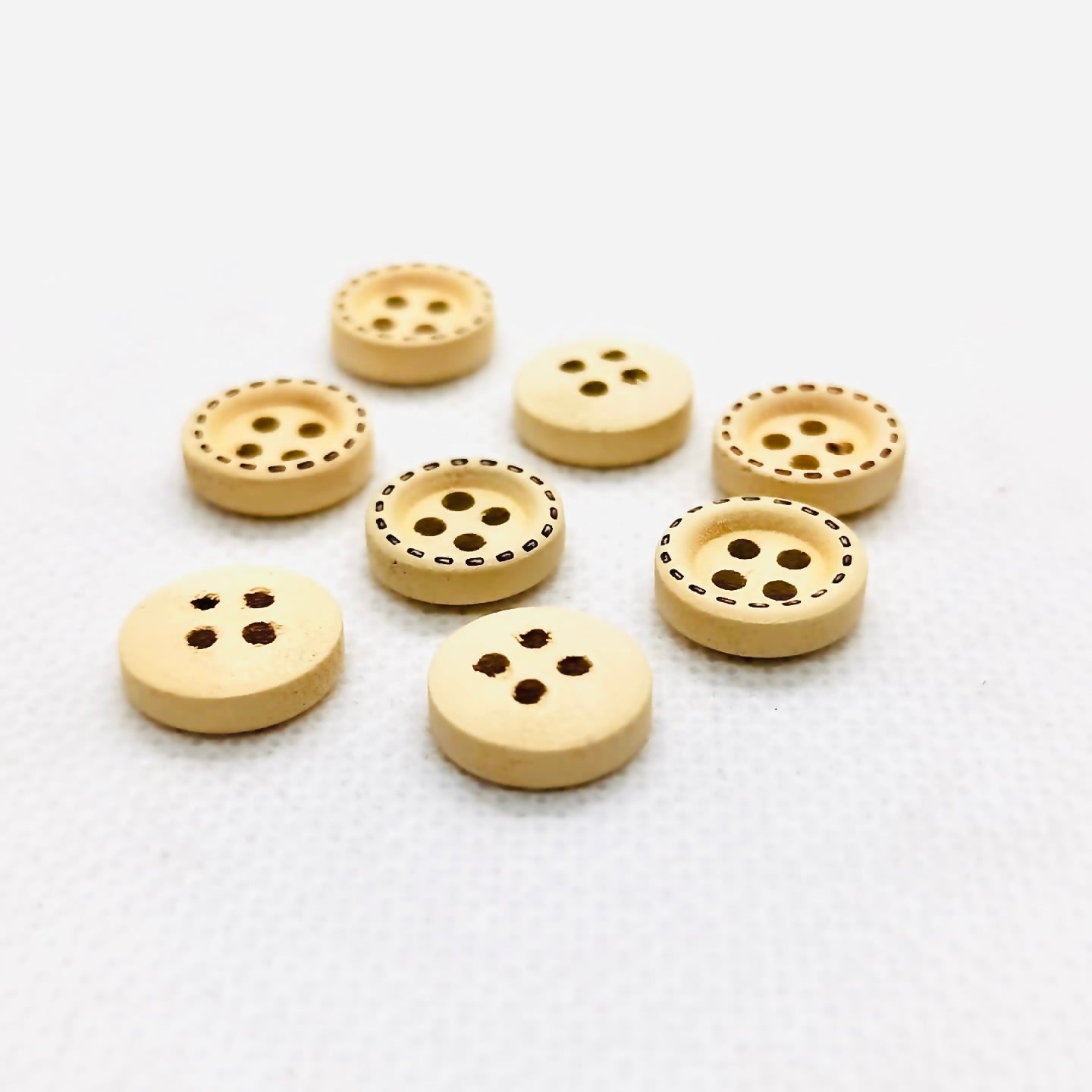 Rimmed Four Hole Wood Buttons