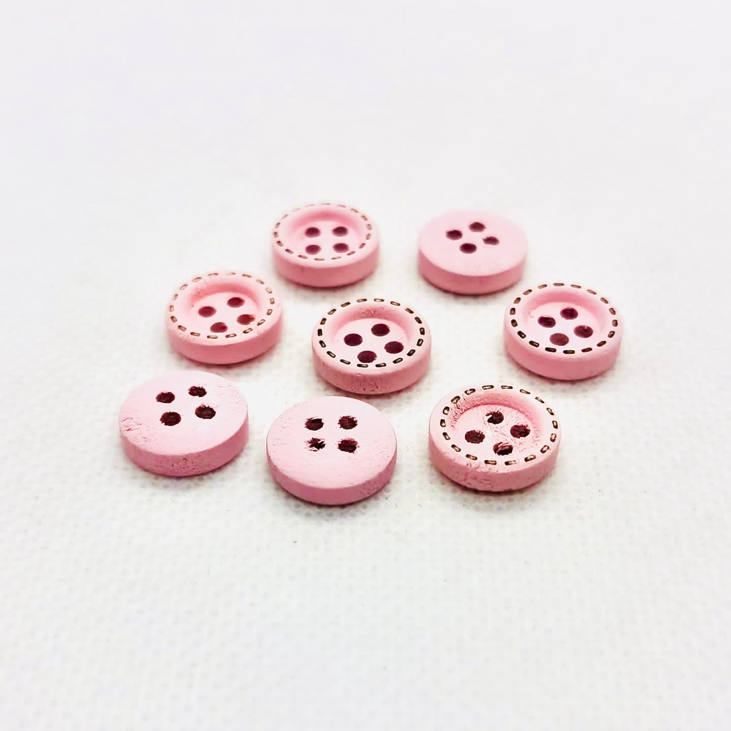 Rimmed Four Hole Wood Buttons