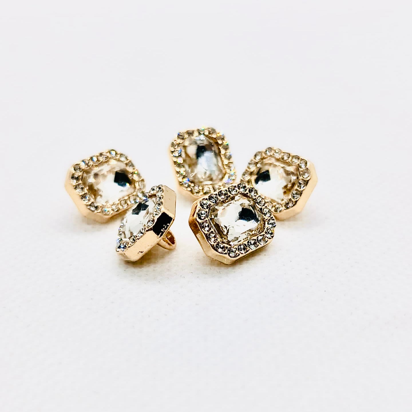 Shimmering Crystal Detail Metal Button