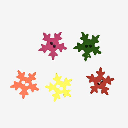 Colorful Wooden Snowflake Buttons