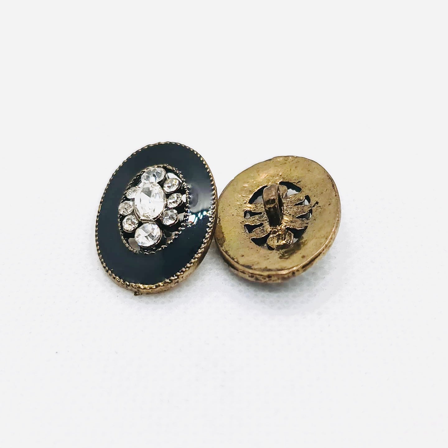 Sophisticated Oval Rhinestone Button
