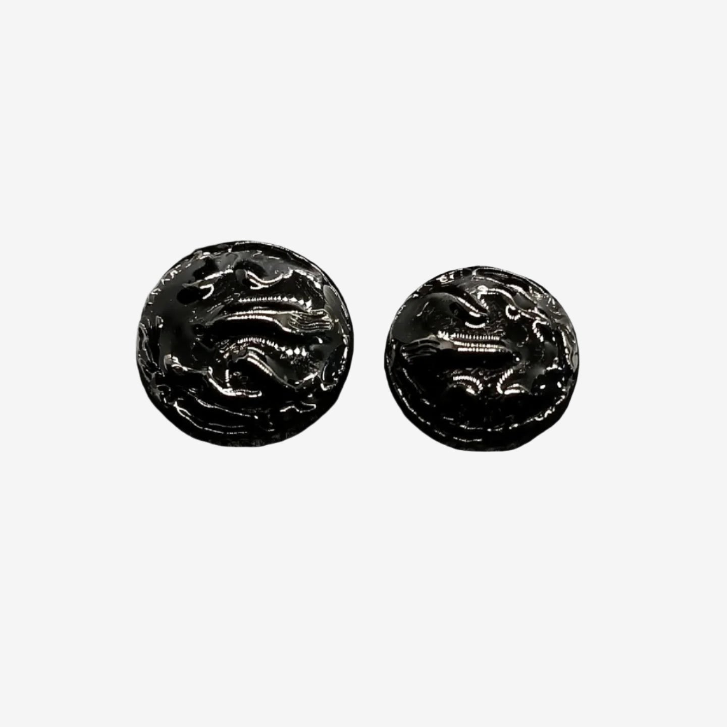 Ornate Dark Colored Metal Buttons