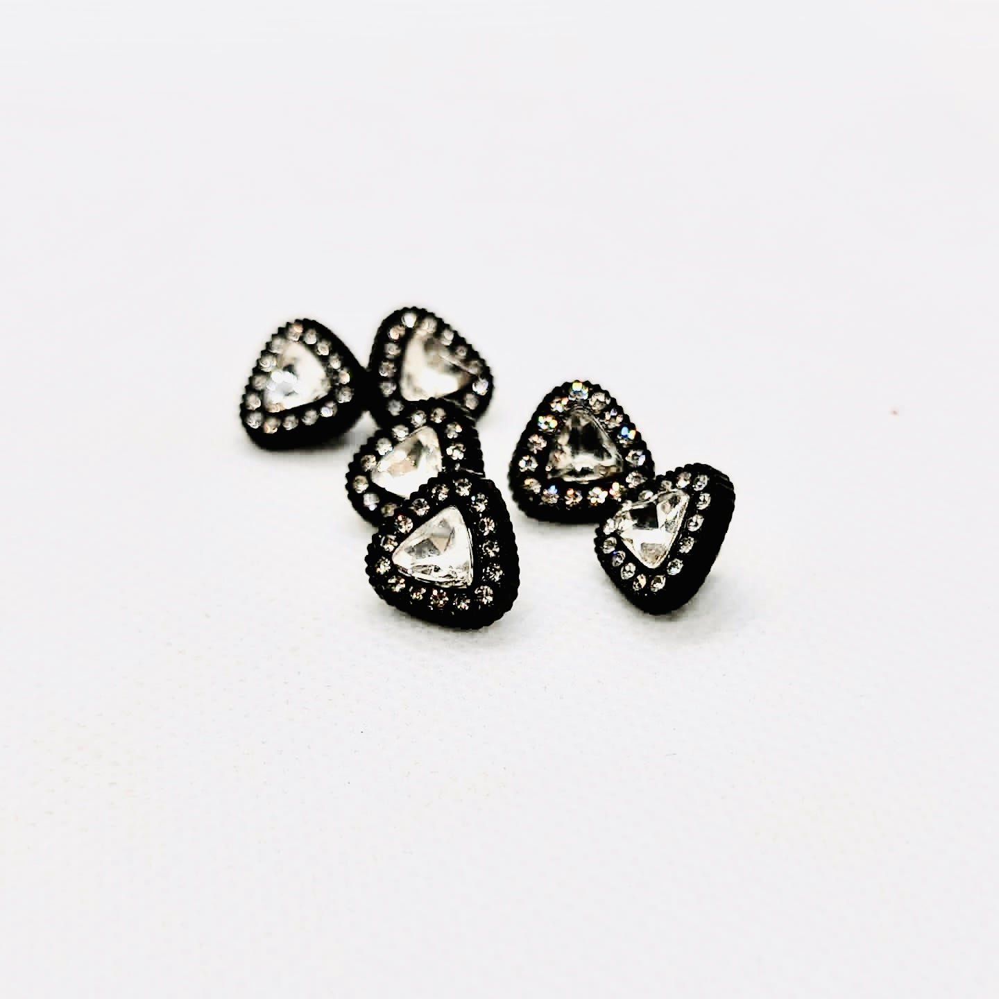 Radiant Crystal Triangle Metal Button