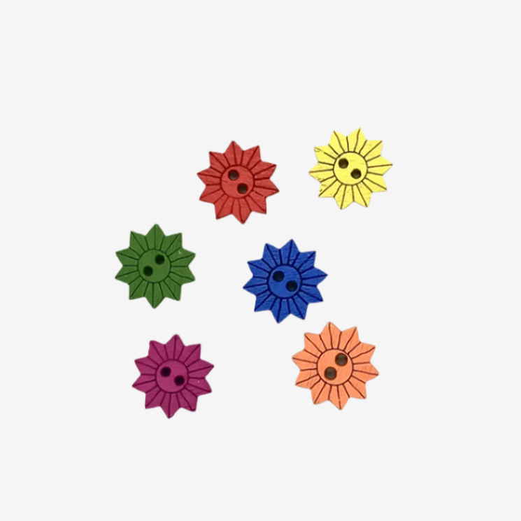 Colorful Wooden Sun Buttons