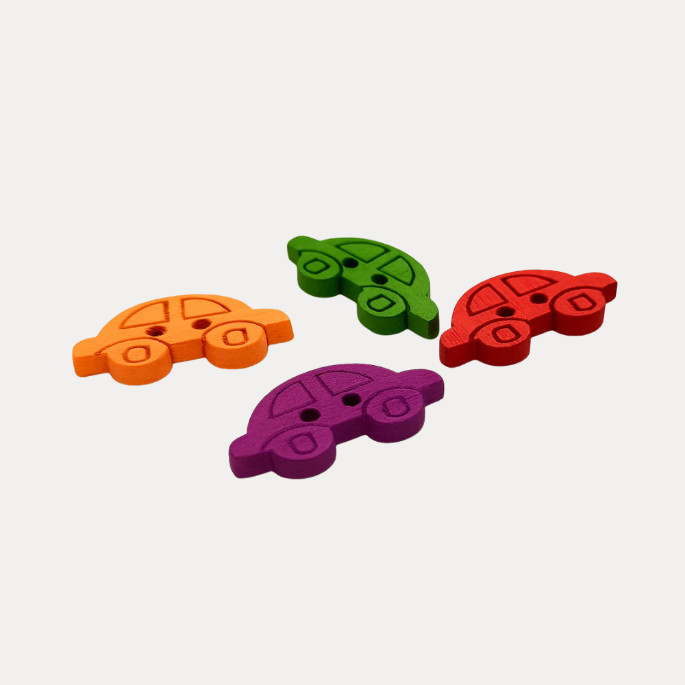 Colorful Wooden Car Buttons