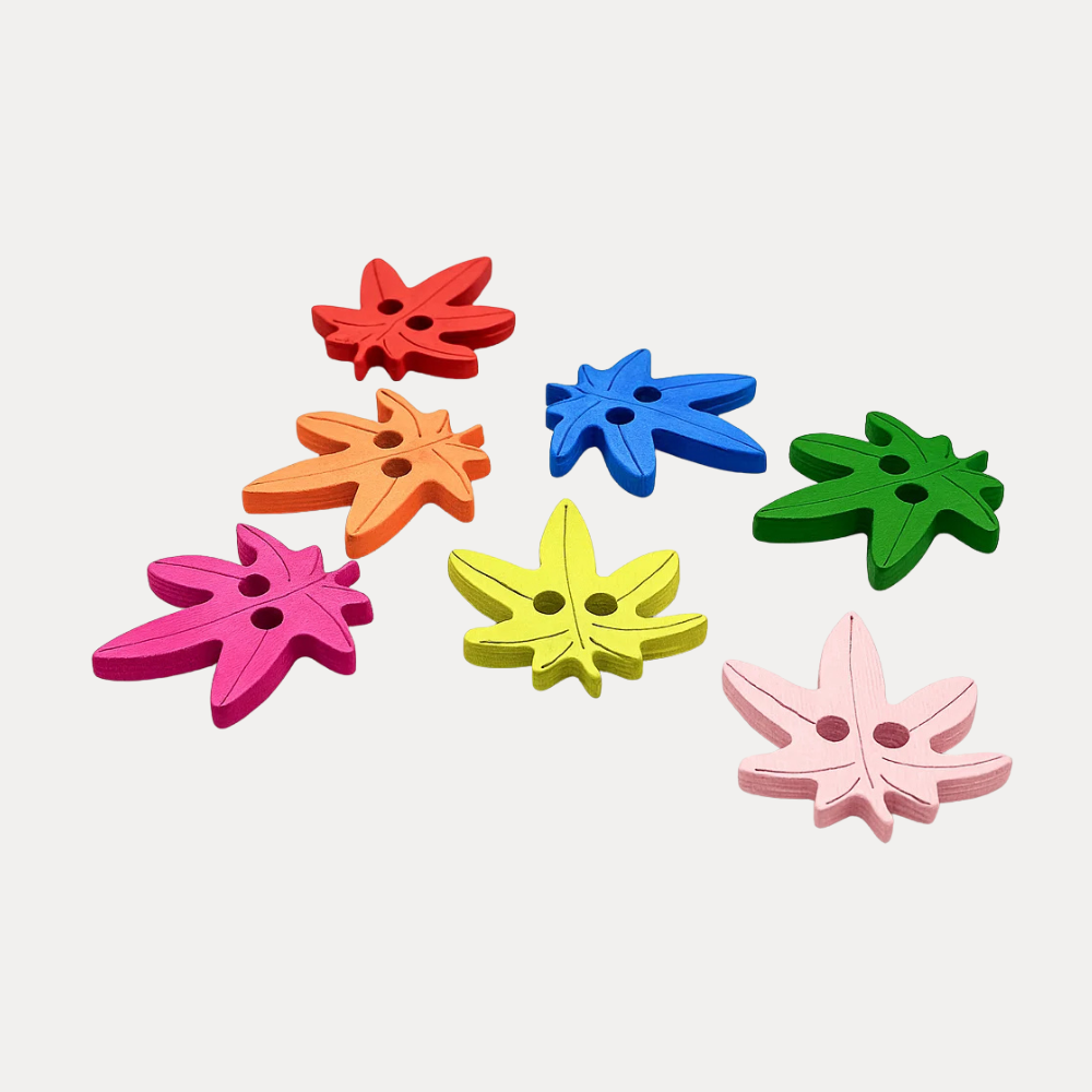 Maple Leaf Wooden Buttons
