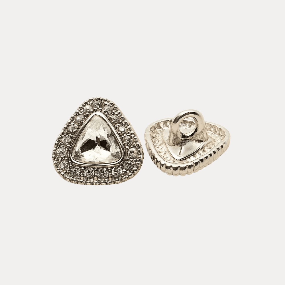 Crystal Detail Silver Buttons