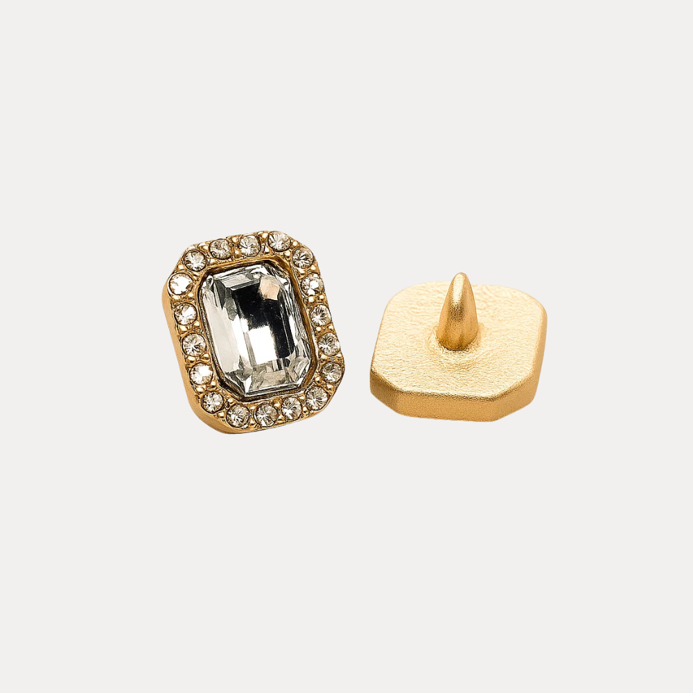 Crystal Octagon Button