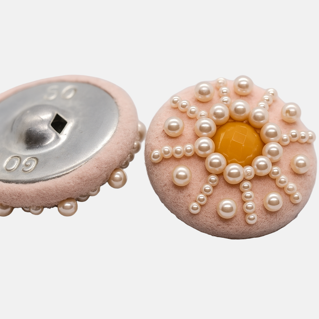 Pink Pearl Knot Button