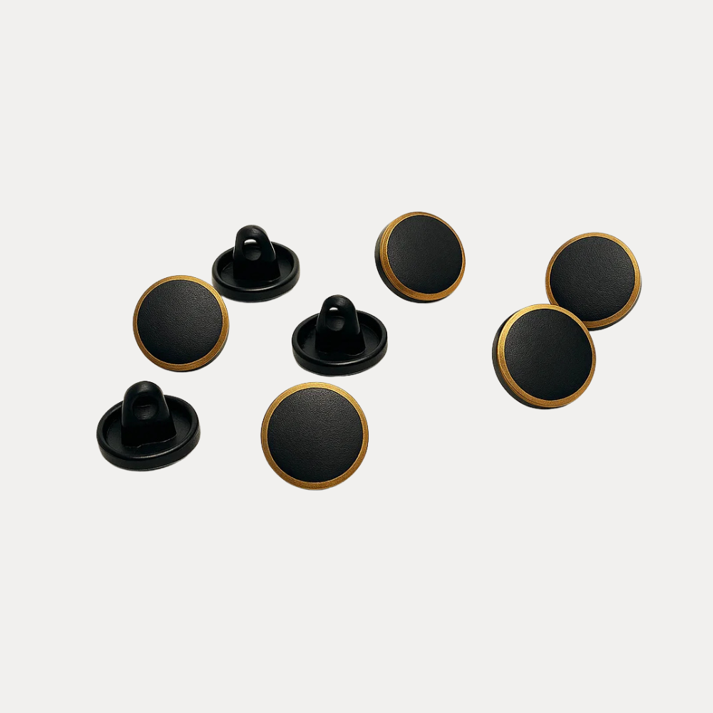 Matte Black Metal Kurta Button