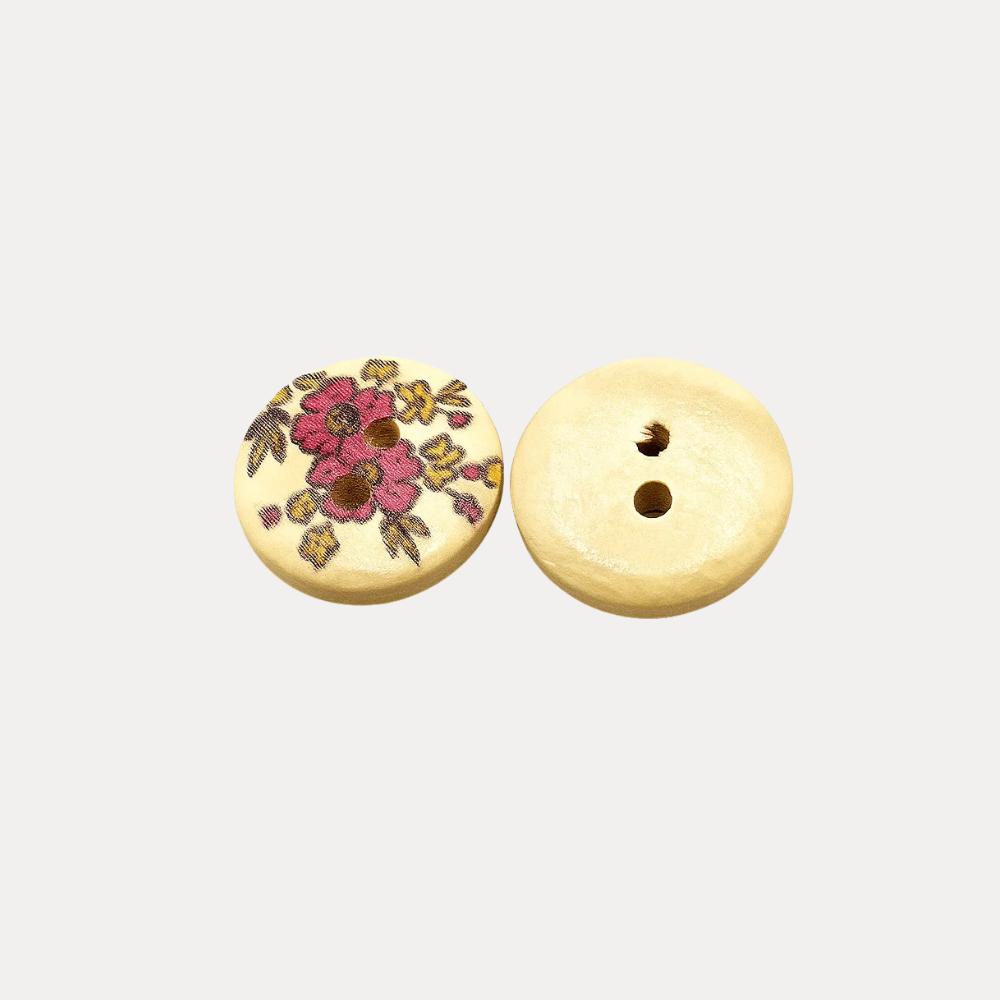 Floral Wooden Button