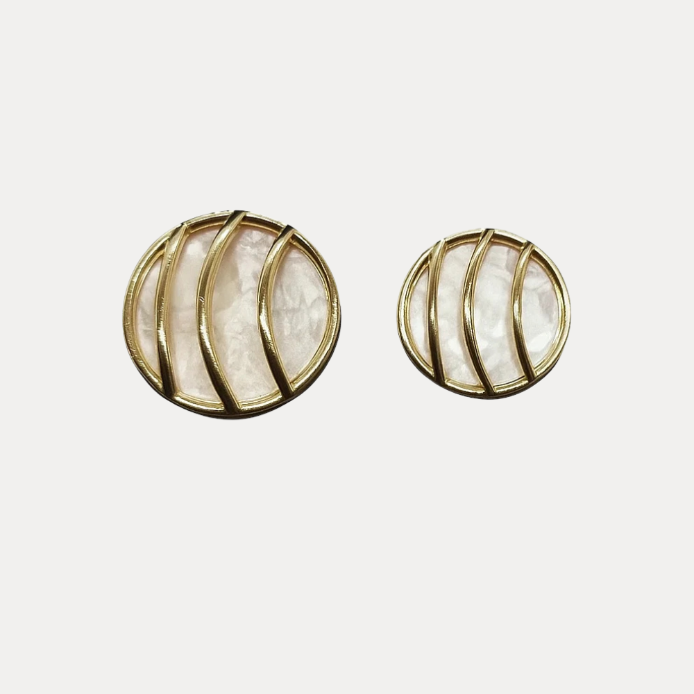 Marbled Grid | Coat Button