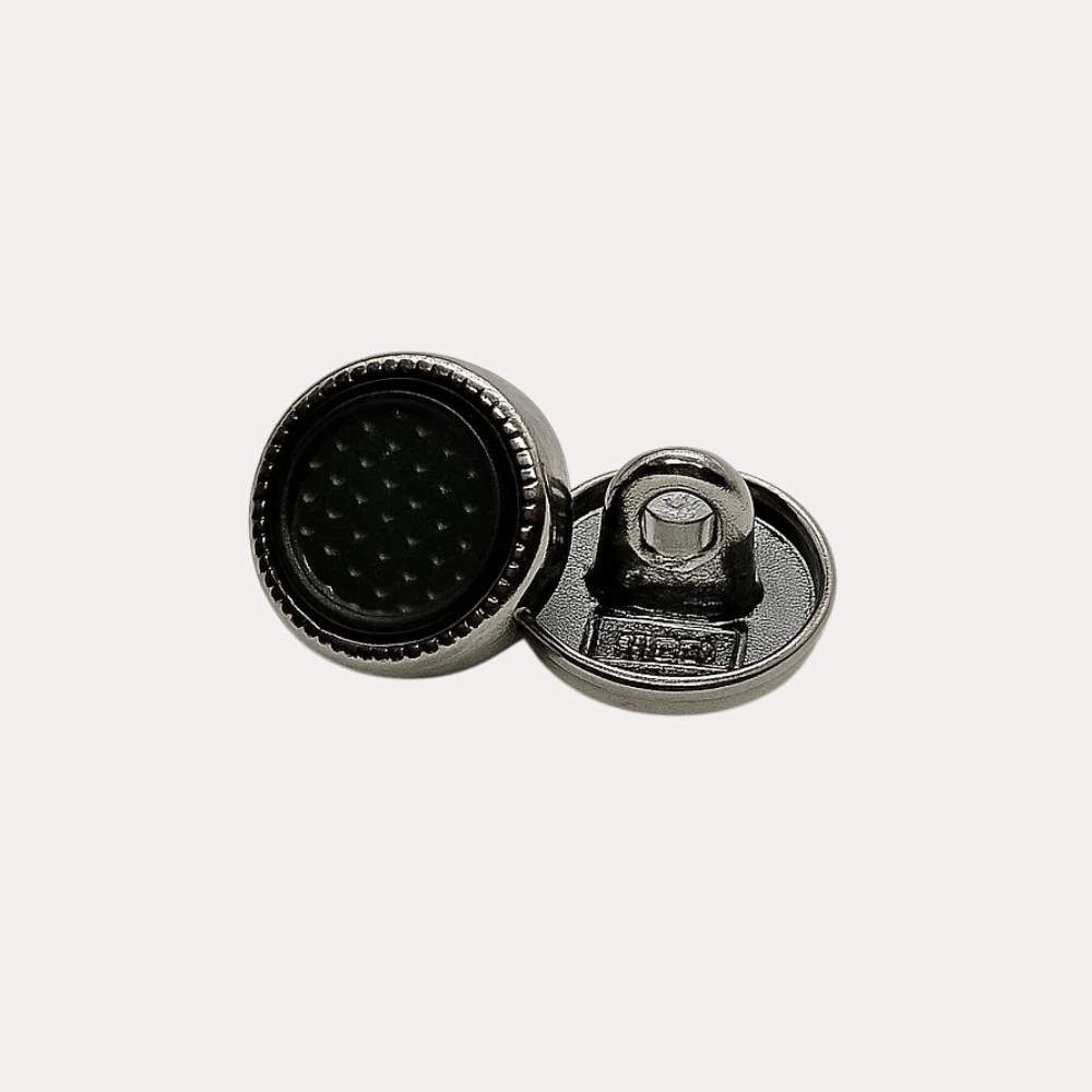 Tactile Black Grid Metal Button