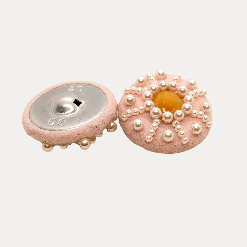Pink Pearl Knot Button