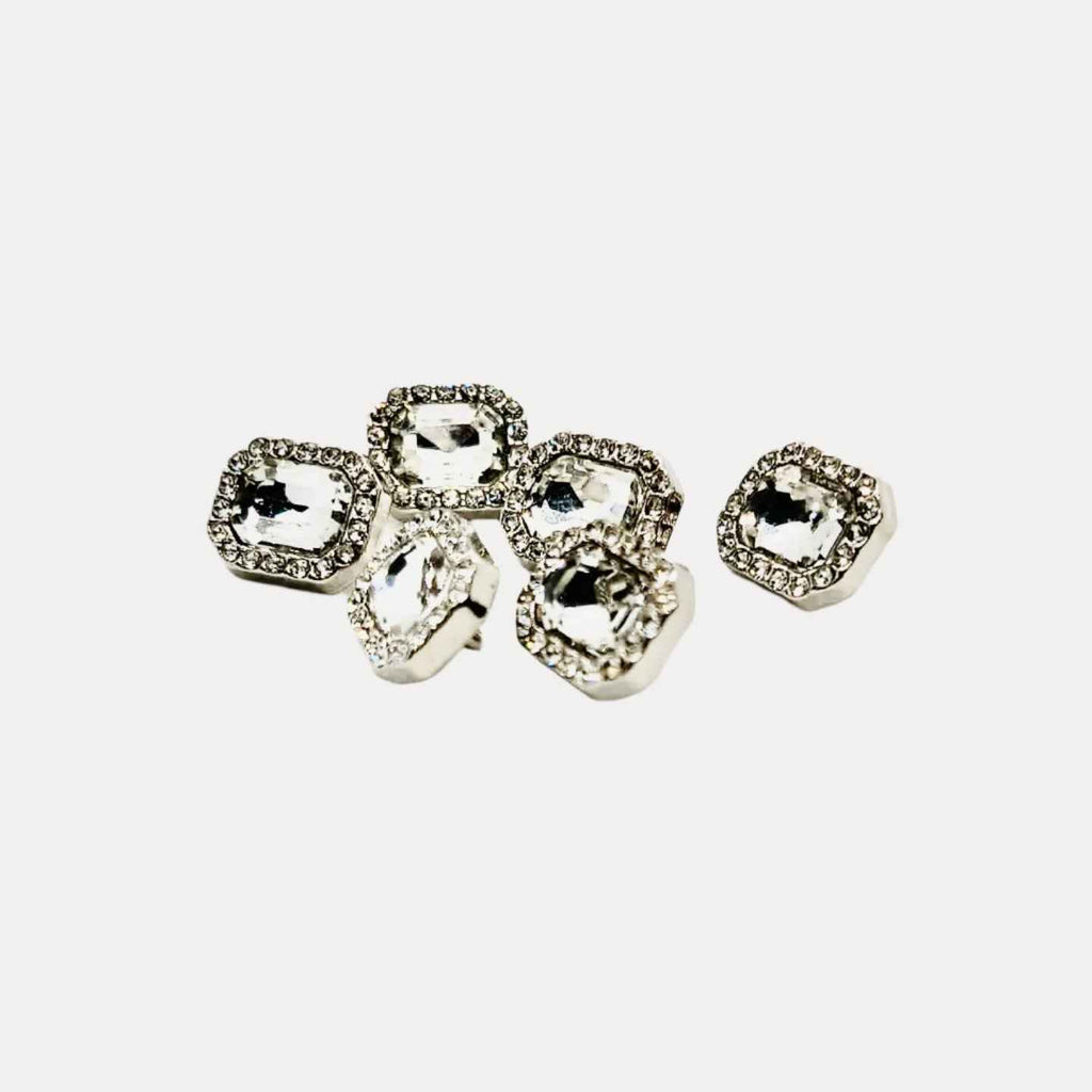 Chic Crystal Rectangle Button