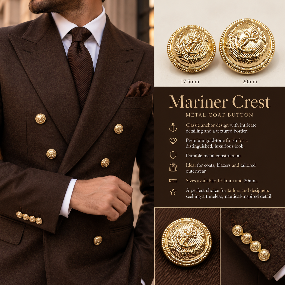 Mariner Crest | Coat button
