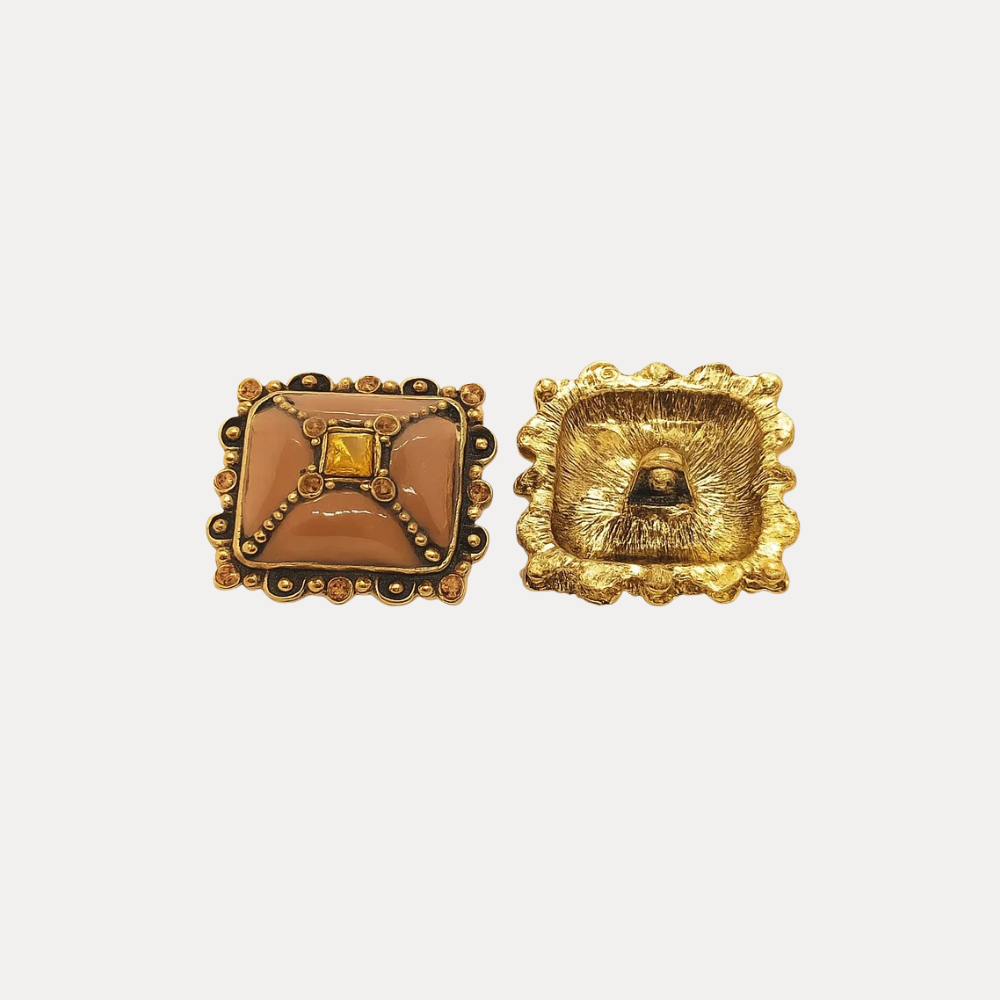 Ornate Square Metal Button - 27mm