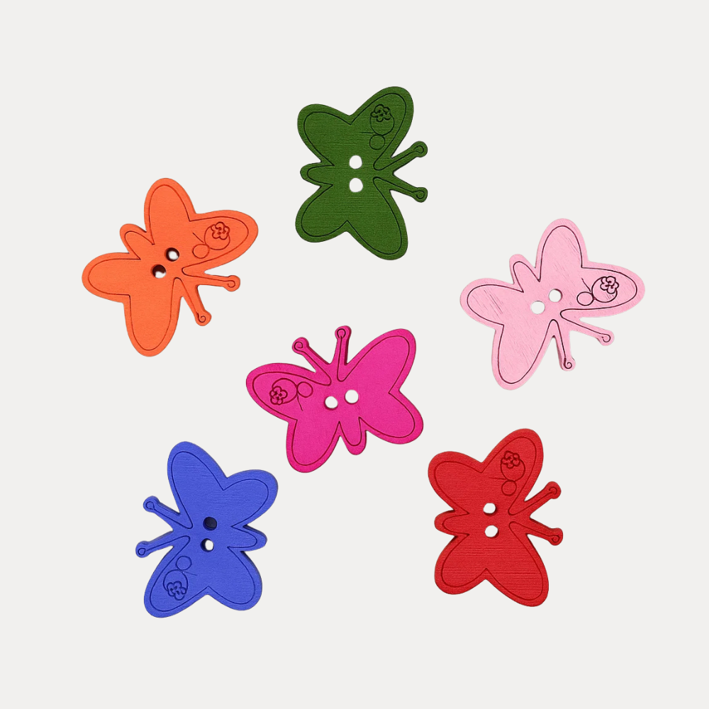 Wooden Butterfly Buttons