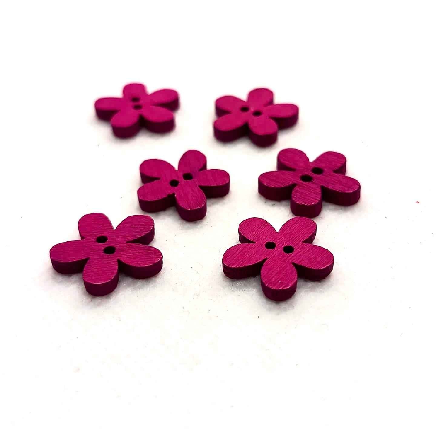 Wooden Big Flower Buttons