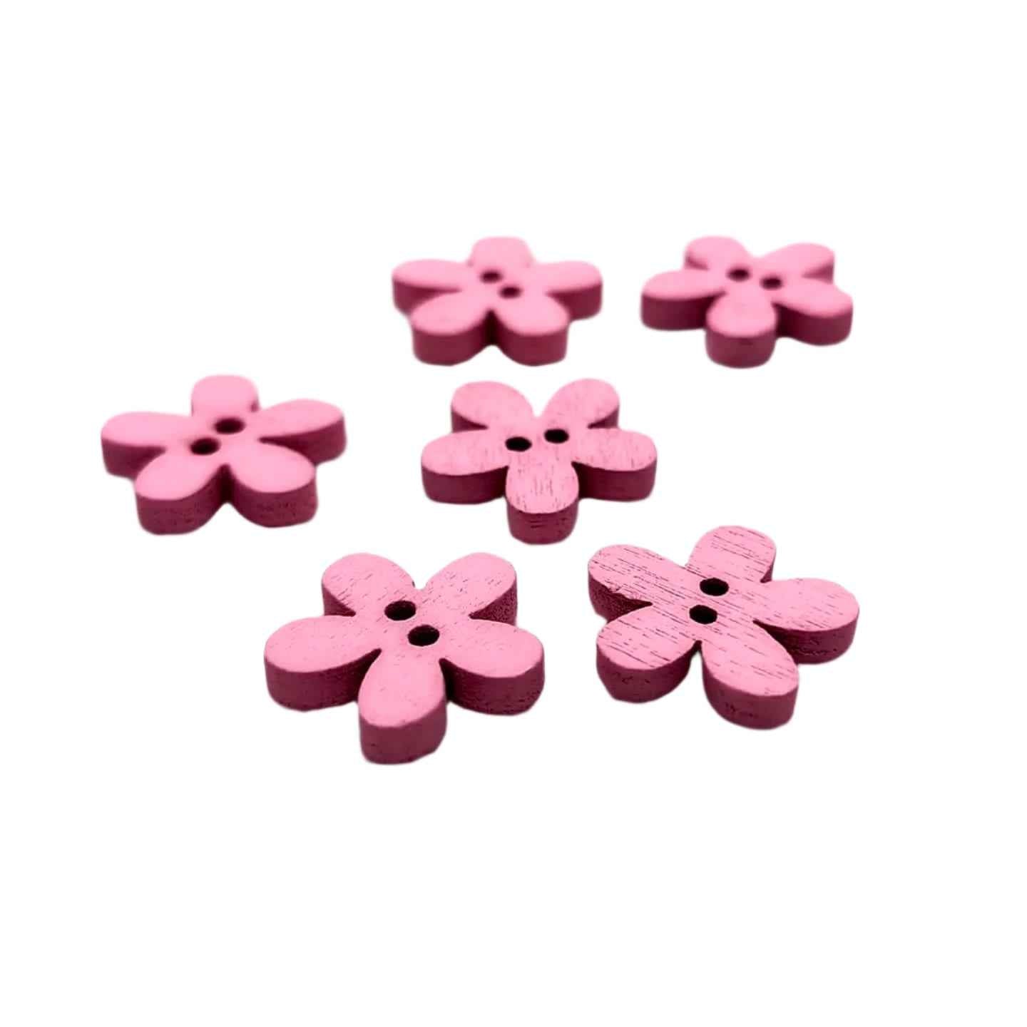 Wooden Big Flower Buttons
