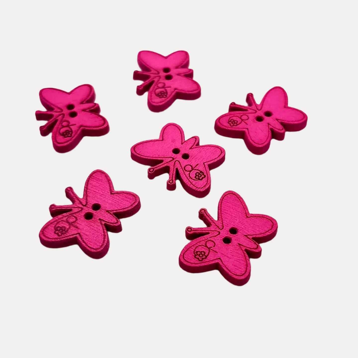 Wooden Butterfly Buttons