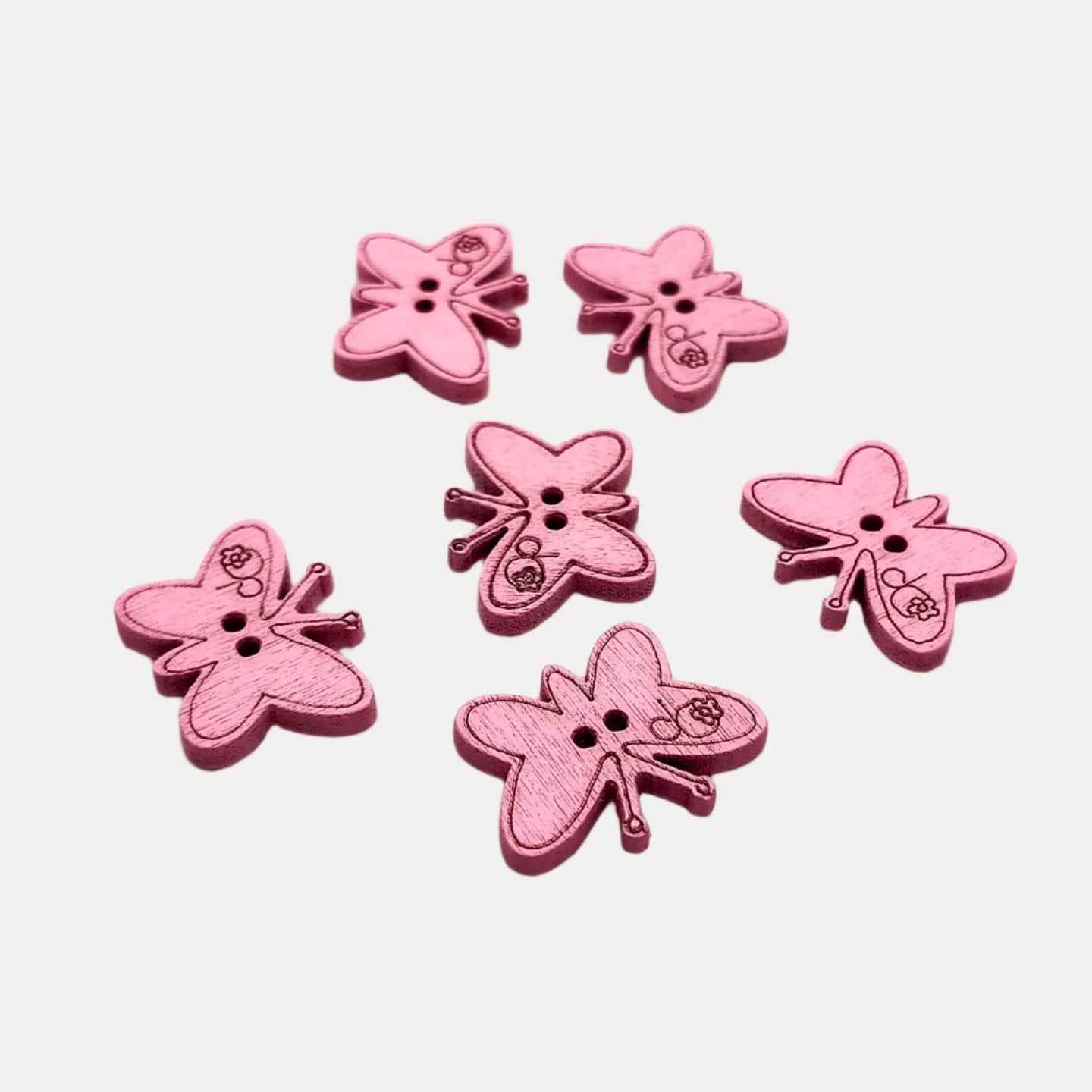 Wooden Butterfly Buttons