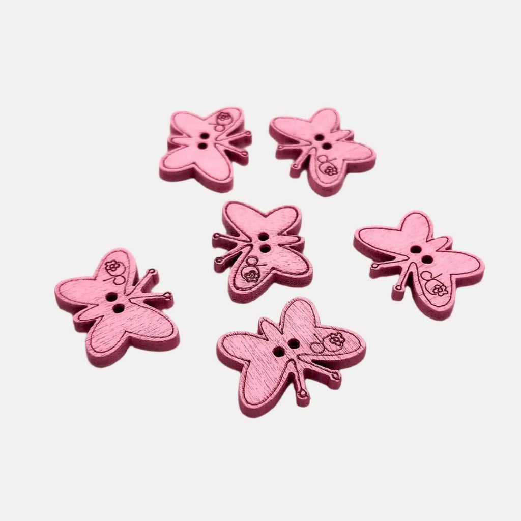 Wooden Butterfly Buttons