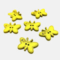 Yellow Wooden Butterfly Buttons