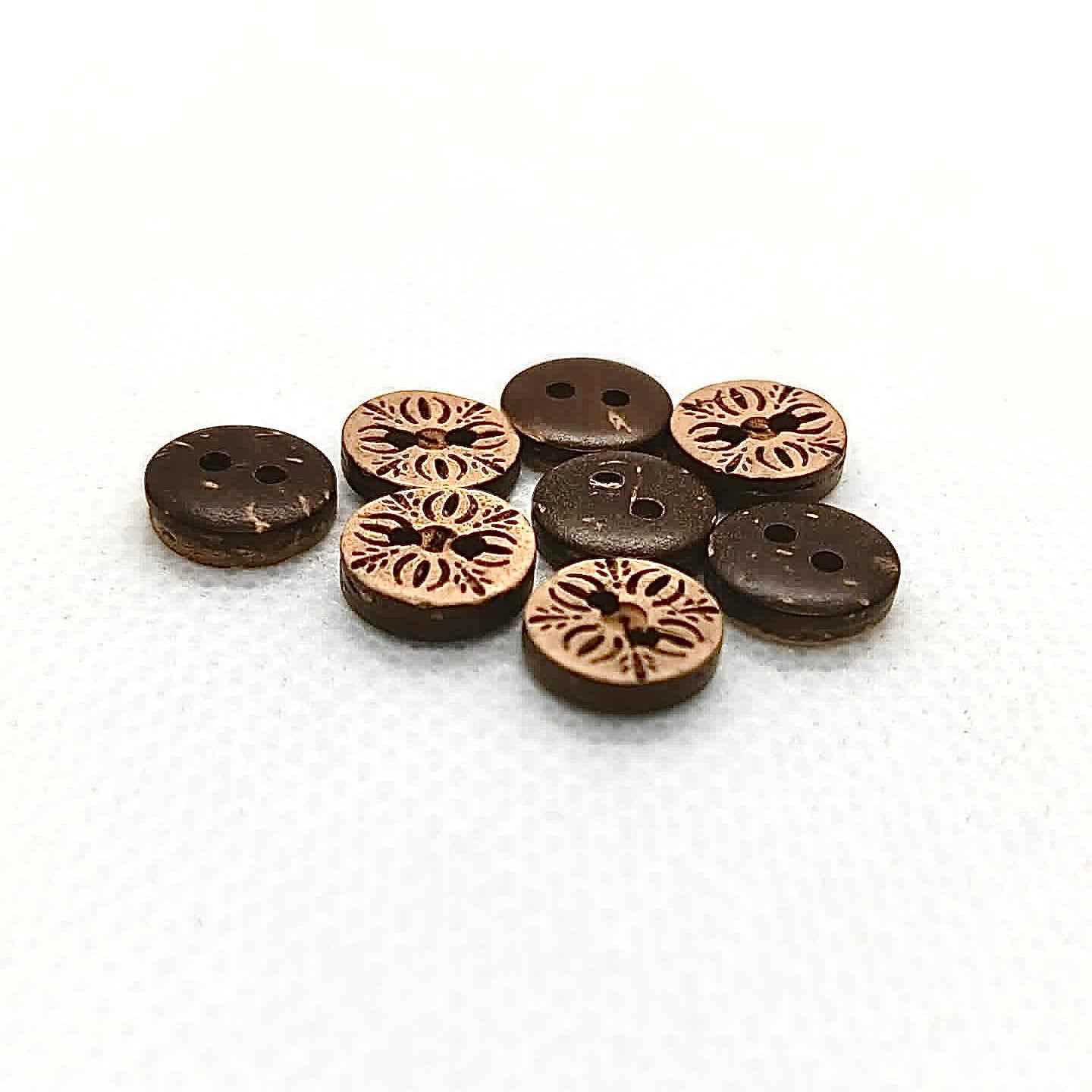 Ornate Carved Coconut Button