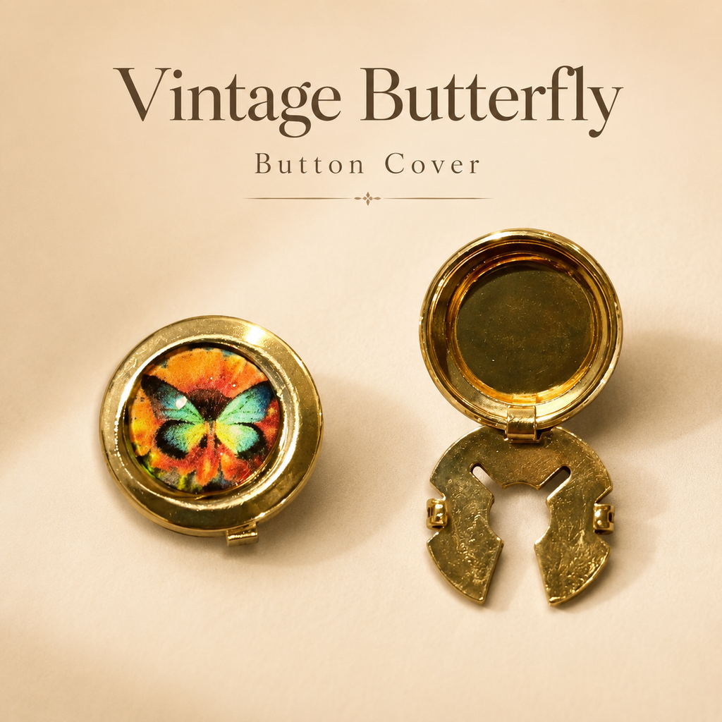Vintage Butterfly Button Cover