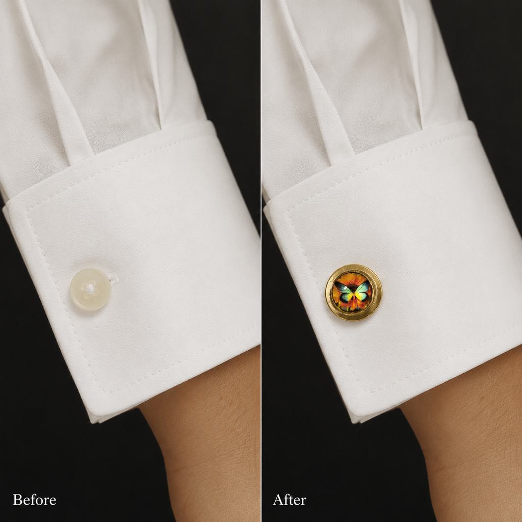 Vintage Butterfly Button Cover
