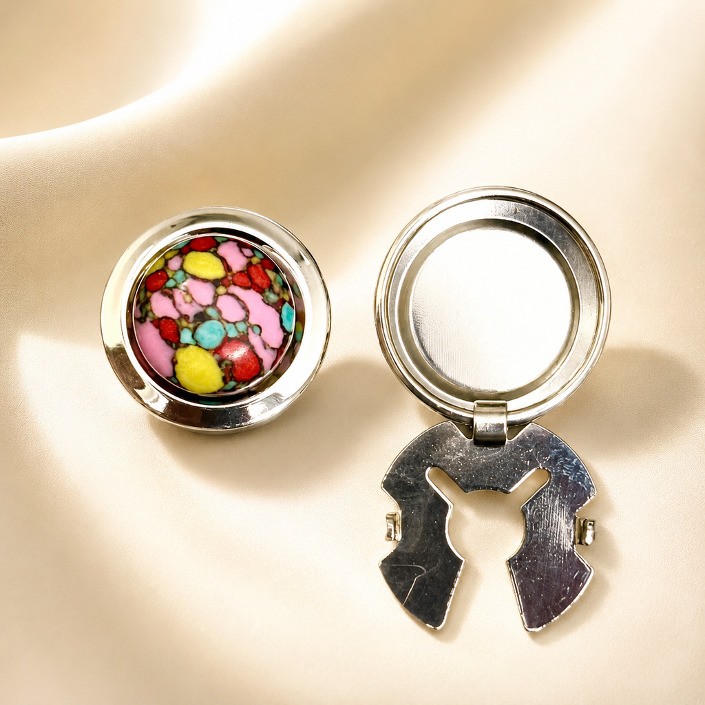 The Pink Terrazzo Button Cover