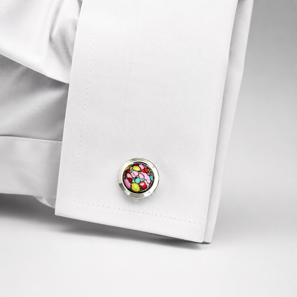 The Pink Terrazzo Button Cover